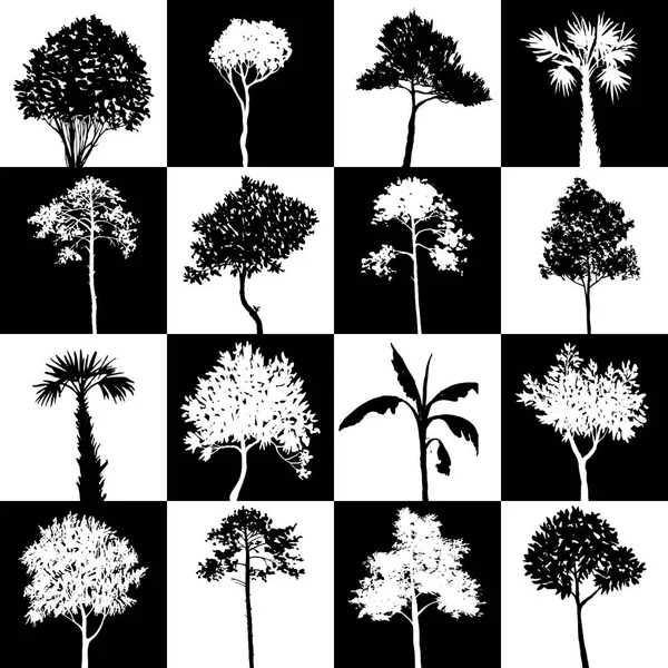 Motif géométrique sans couture avec des arbres — Image vectorielle