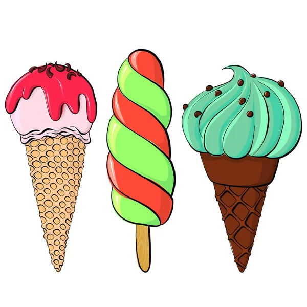 Vector ice creams — Stock Vector