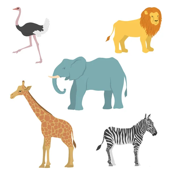 Vector de dibujos animados animales africanos — Vector de stock