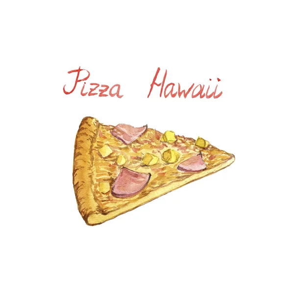 Acuarelă desen pizza — Fotografie, imagine de stoc