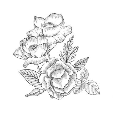 Vintage vektör çiçek bileşimi