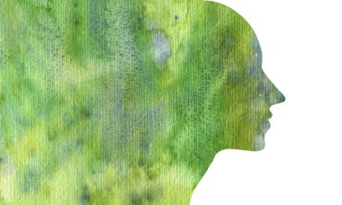 bir kadının suluboya profili