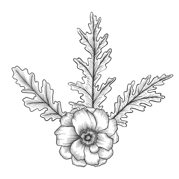 Винтажный векторный цветочный состав — стоковый вектор