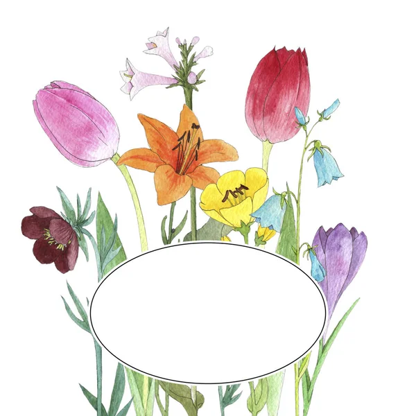 Acuarelă desen flori — Fotografie, imagine de stoc