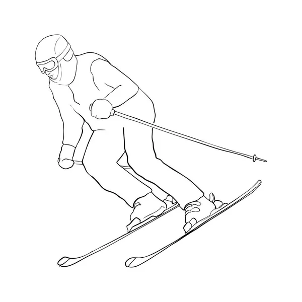 Vecteur ski homme — Image vectorielle