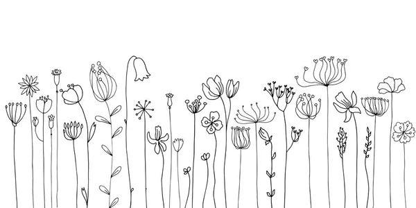 ハーブと花を描くと背景 — ストックベクタ