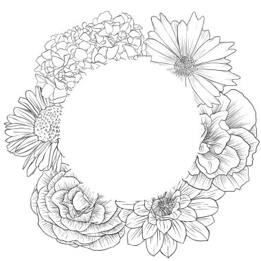 Vintage vektör çiçek bileşimi