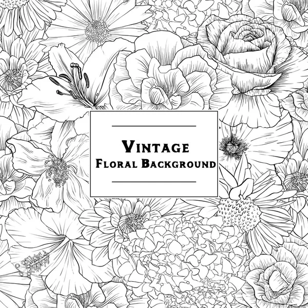 Vintage vector floral composition — Stock Vector