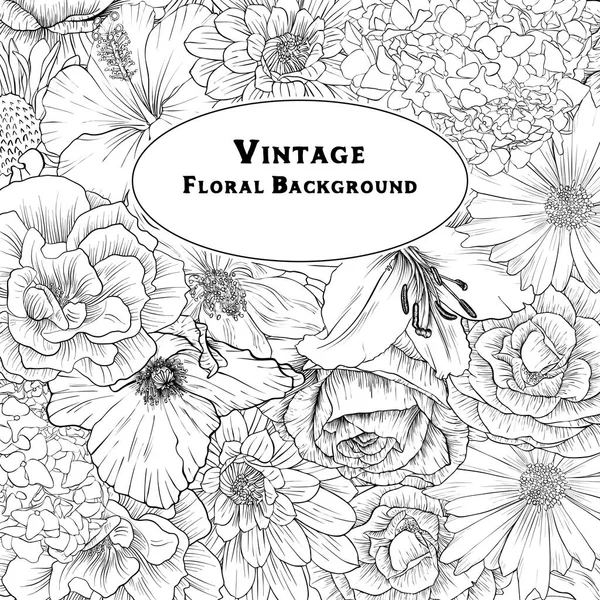 Vintage vector compoziție florală — Vector de stoc