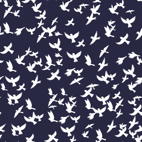 Vektor sömlöst mönster med fåglar — Stock vektor
