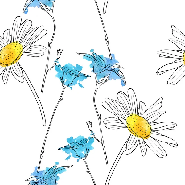 Vektor Zeichnung Blume von Gänseblümchen — Stockvektor