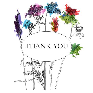 Arka plan bitki ve çiçek çizim ile