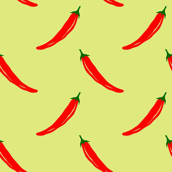 Vector seamless pattern with chili peppers — Stock Vector