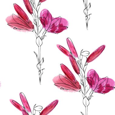 vektör seamless modeli lily çiçek