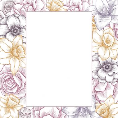 Vintage vektör çiçek bileşimi