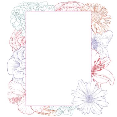 Vintage vektör çiçek bileşimi