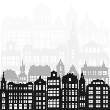 Avrupa şehri Vector silhouettes