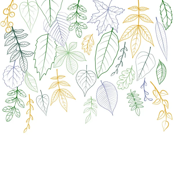 Векторный фон с листьями — стоковый вектор
