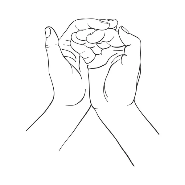 Ručně tažené žena ruce — Stockový vektor