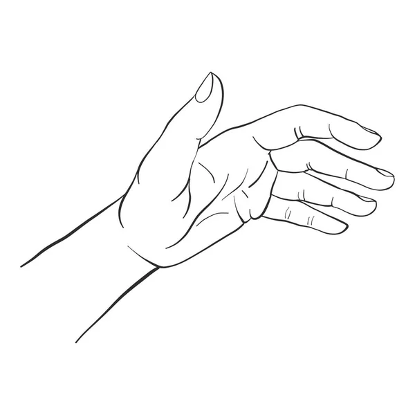 Hand dras kvinna hand — Stock vektor