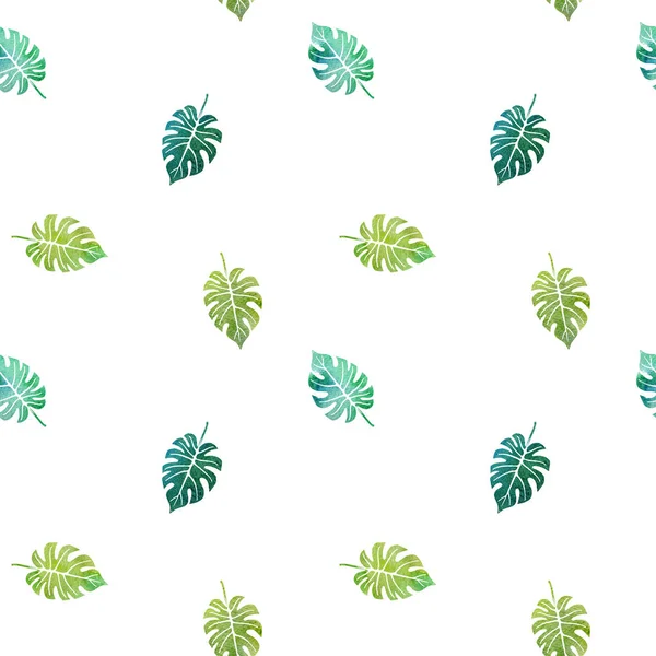 Watercolor seamless pattern with tree leaves — Stock Photo, Image
