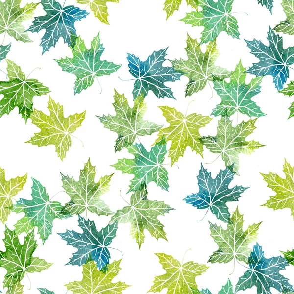 木の葉と水彩のシームレス パターン — ストック写真