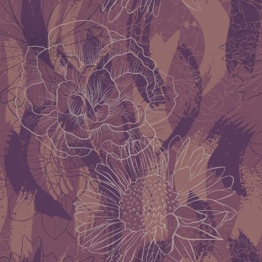 Çiçekli vektörsüz desen