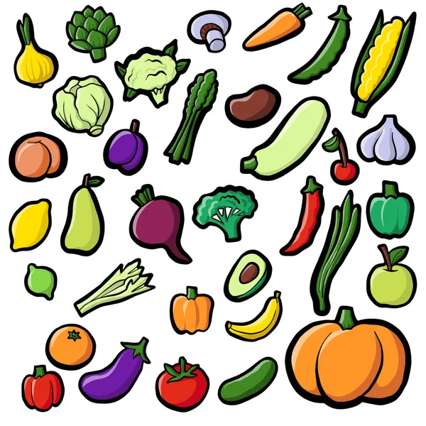 Vector dibujo verduras — Vector de stock