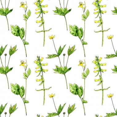 Çiçekler ve bitkilerle kusursuz desen