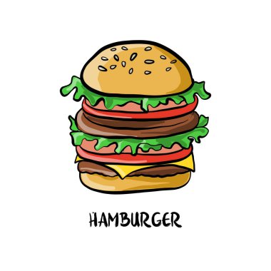 vektör çizim hamburger
