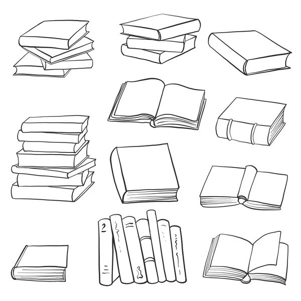 Vector set of drawing books — Stock Vector