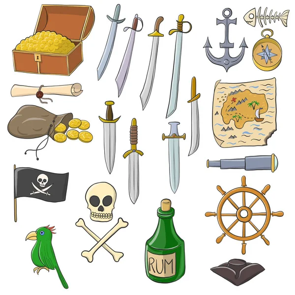 Vector pirates set — Stock Vector