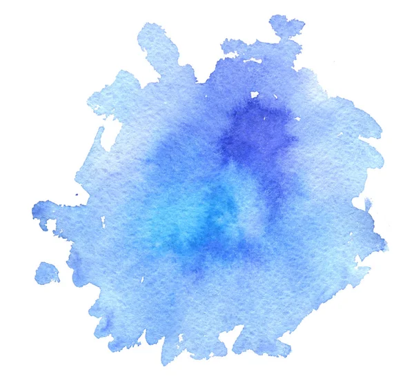 Blue watercolor background, paint stain — Stock Photo, Image