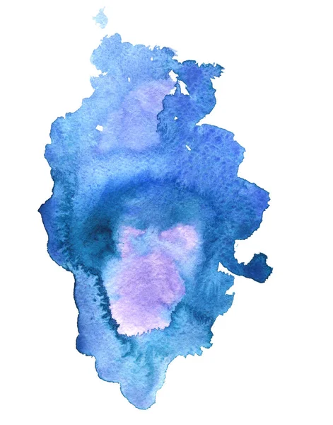 Голубой акварельный фон, пятна краски — стоковое фото
