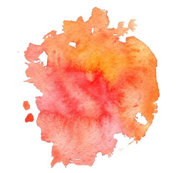 주황 수채 색 배경, 페인트 얼룩 — 스톡 사진