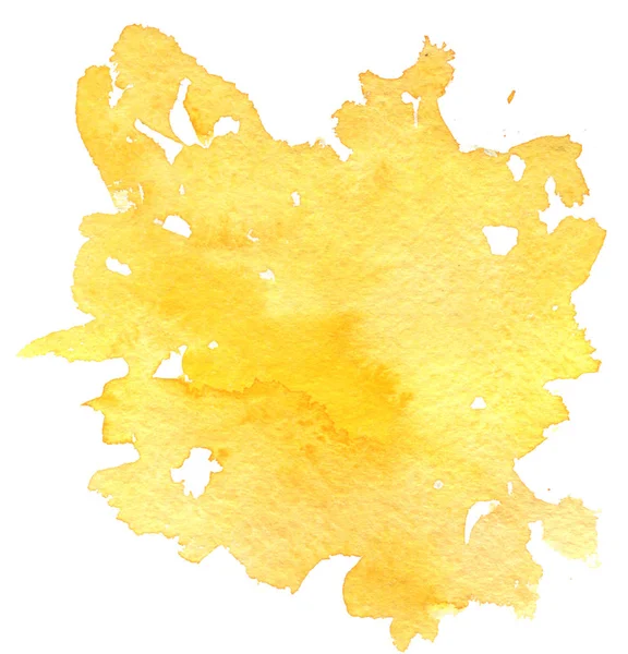 Aquarela fundo amarelo, mancha de tinta — Fotografia de Stock