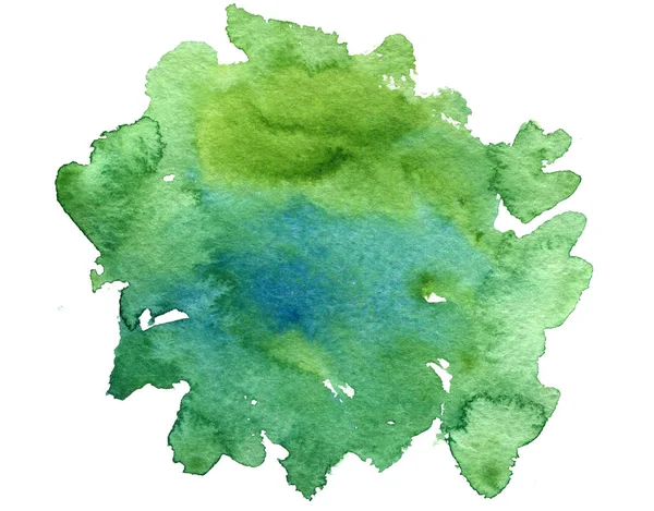 Акварель зеленый фон, краска пятна — стоковое фото