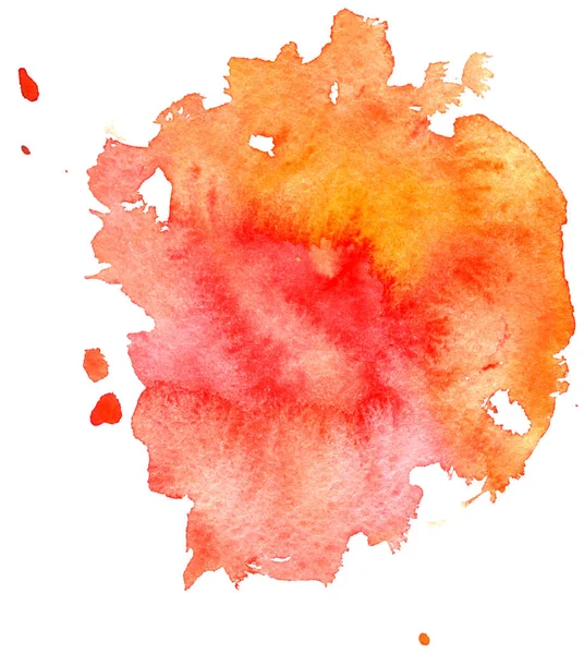 주황 수채 색 배경, 페인트 얼룩 — 스톡 사진