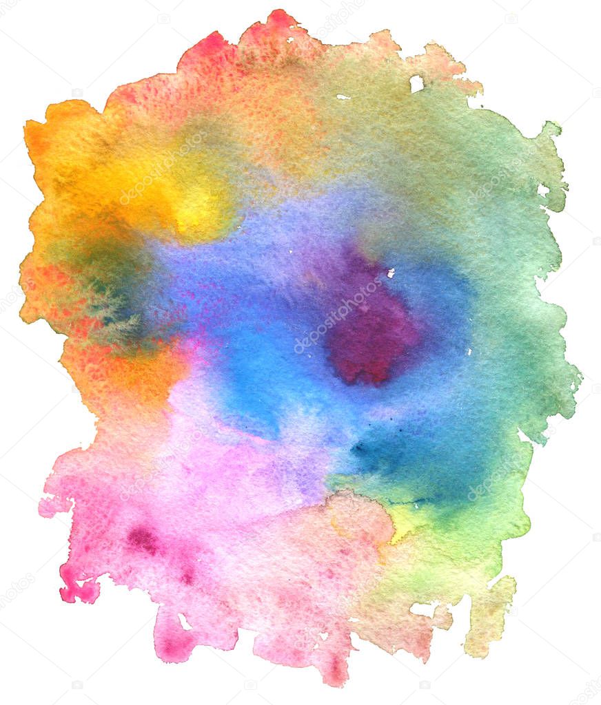 multicolor watercolor background, paint stain