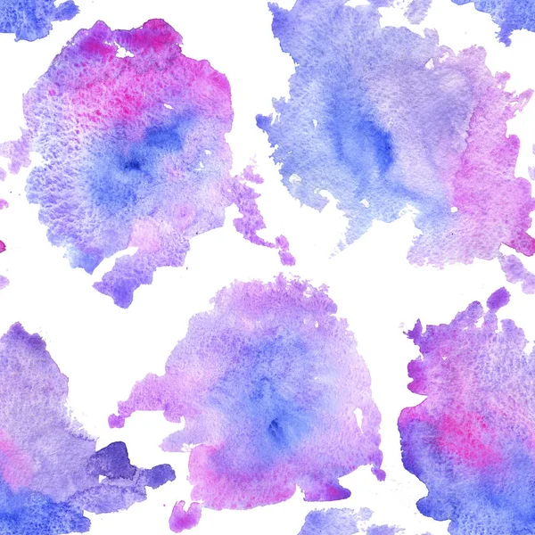 Warna merah muda air dan latar belakang ungu, noda cat — Stok Foto