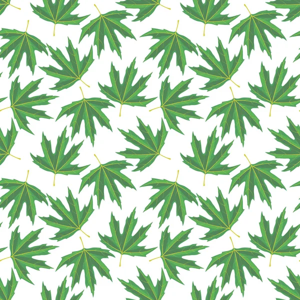 Vector seamless pattern with drawing leaves — ストックベクタ