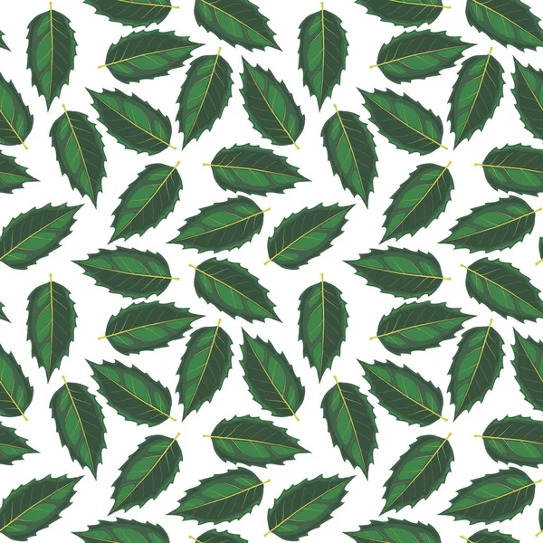 Vector seamless pattern with drawing leaves — Stock Vector