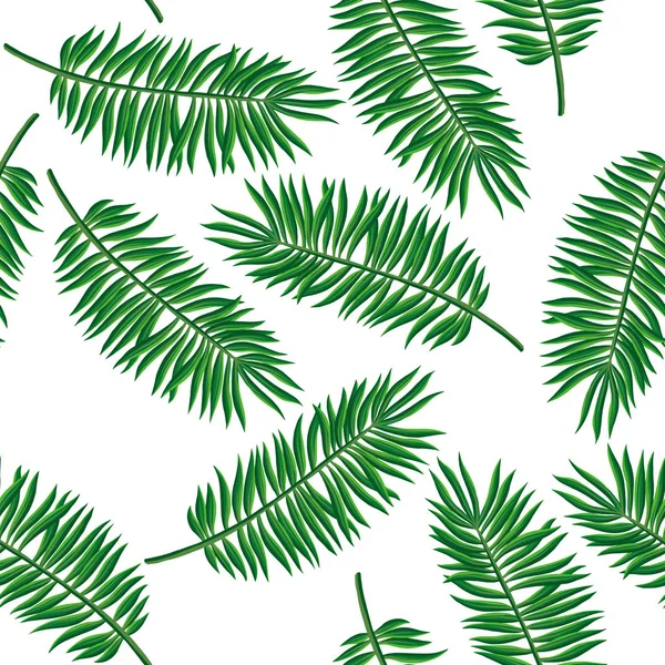 Vector seamless pattern with drawing tropical leaf — ストックベクタ