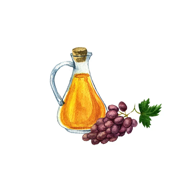 水彩画葡萄籽油 — 图库照片