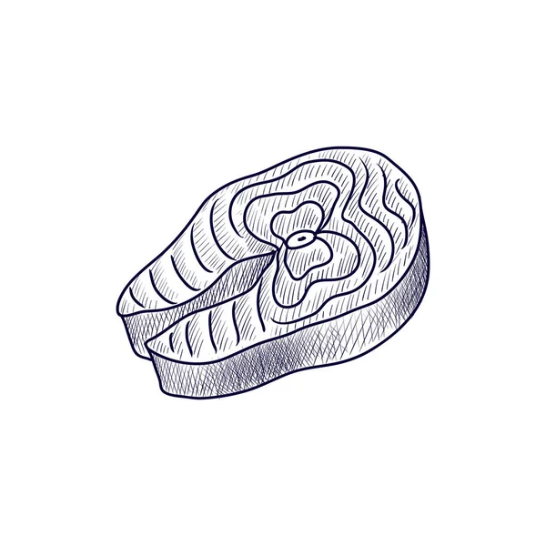 Векторное рисование лососевого стейка — стоковый вектор