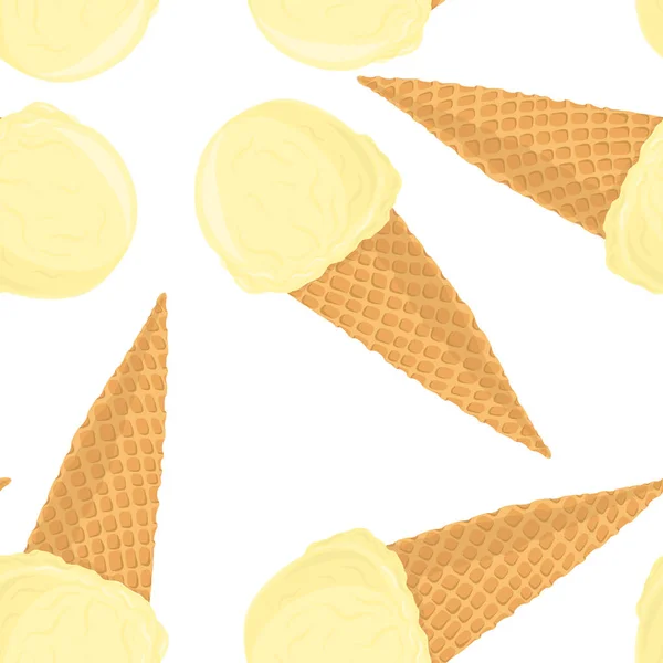 Vector seamless pattern with ice creams — Stock Vector