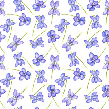 Vahşi bitkiler ve çiçeklerle kusursuz desen