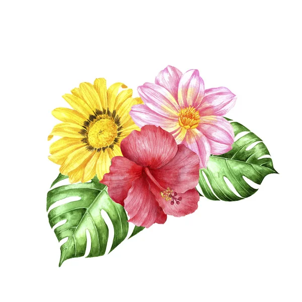 Akvarel kresba květiny — Stock fotografie