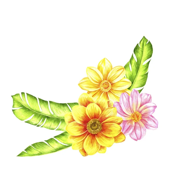 Aquarela desenho flores — Fotografia de Stock