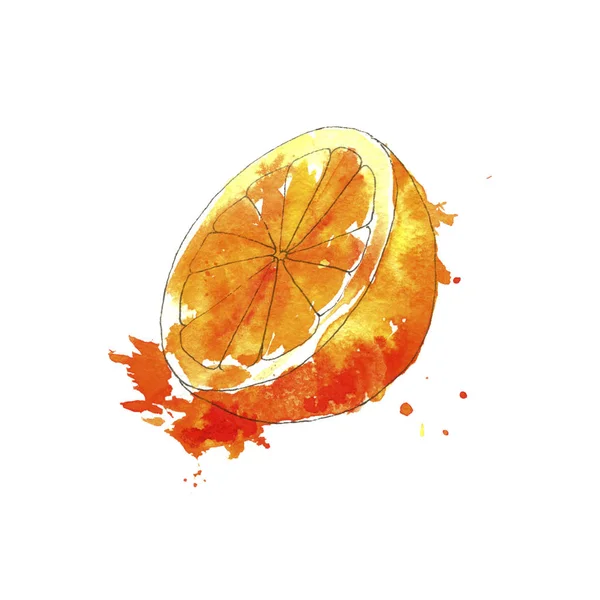 Aquareltekening oranje — Stockfoto